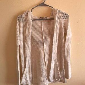 White hooded cardigan